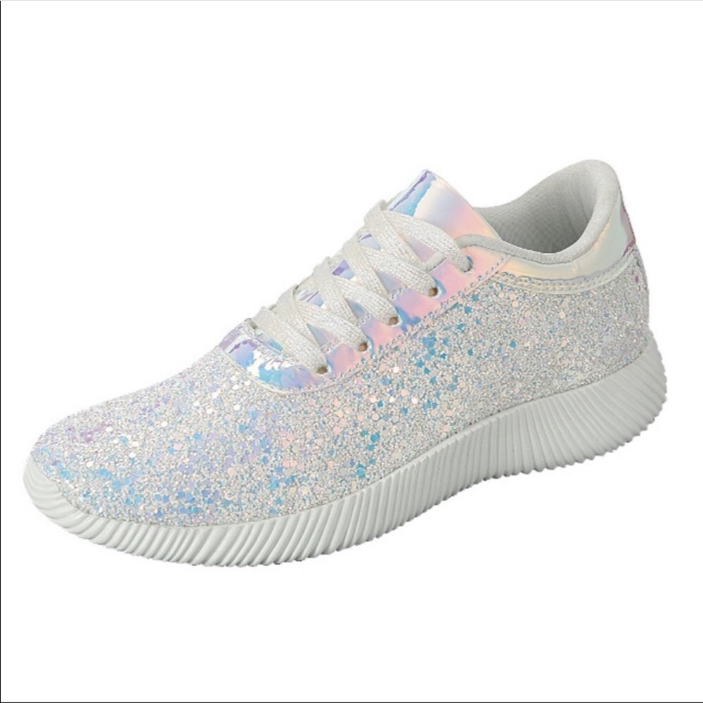 NWT Iridescent Unicorn Glitter Sneakers - Picture 2 of 6